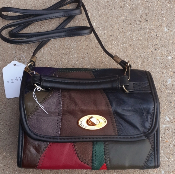 Vintage patchwork leather pill box purse - Picture 1 of 3